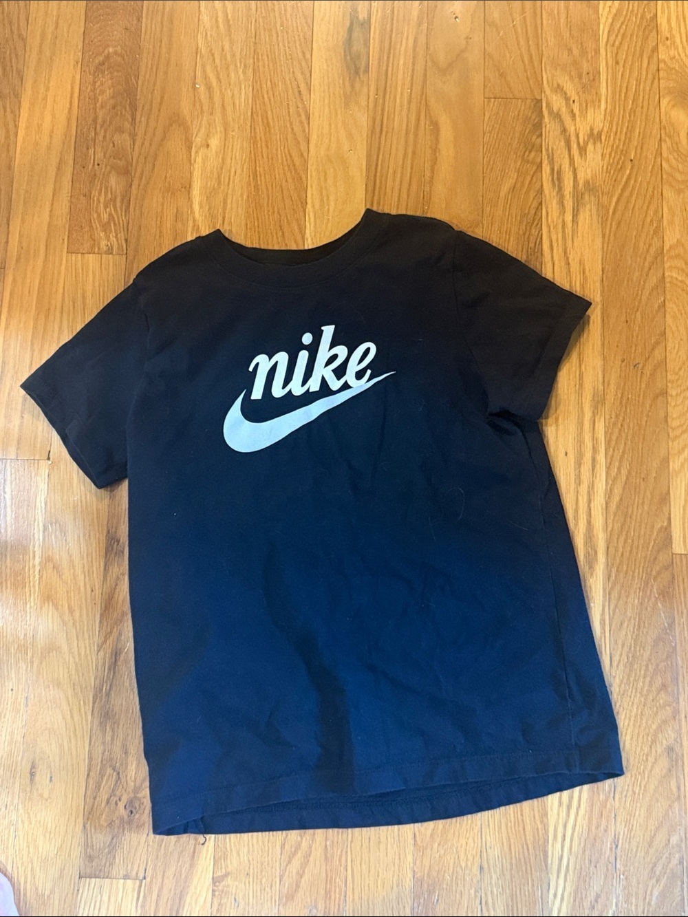 Nike Black Short-Sleeve Tee with White Logo